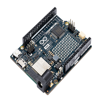 Placa de Desarrollo Arduino UNO R4 WiFi / Microcontrolador 32-bit RA4M1 Arm Cortex-M4 48 MHz / ESP32-S3 WiFi 4 y Bluetooth 5 / 256 kB Flash + 32 kB SRAM / Matriz LED 12×8 / DAC 12-bit / Compatibilidad Shields UNO