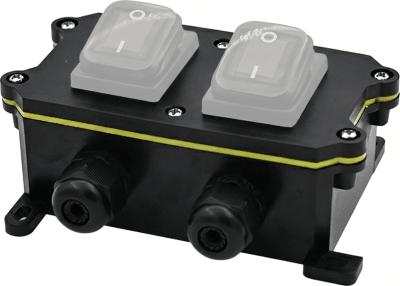 Caja de Plástico ABS/PA66 para Interruptores AccessPRO / Compatible con los Interruptores APB-0 Series / IP65 / 4 Puertos de Conexión