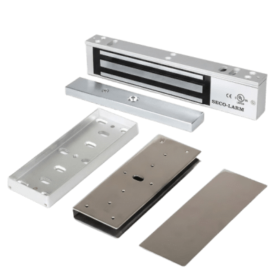 Kit Para Control de Acceso Incluye Chapa Magnética de 600 Lbs  / Montaje En «U» Para Puerta de Cristal /  Uso Interior / Certificación UL