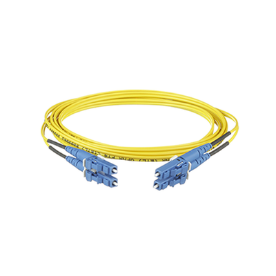 Jumper de Fibra Optica Monomodo 9/125 OS2, LC-LC Duplex, OFNR (Riser), Color Amarillo, 6 Metros (19.69 Pies)