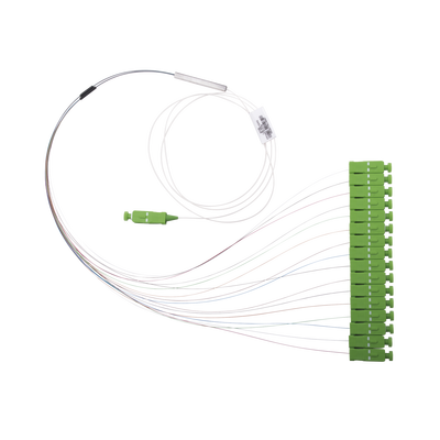 Divisor Óptico (Splitter) Tipo PLC, de 1×16, Con Conector de Entrada SC/APC y Conectores de Salida SC/APC