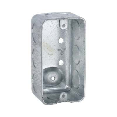 Caja (Chalupa) 4×2″/ Profundidad  1-7/8″ / 7 Entradas de 1/2″ y 1 de 3/4″.