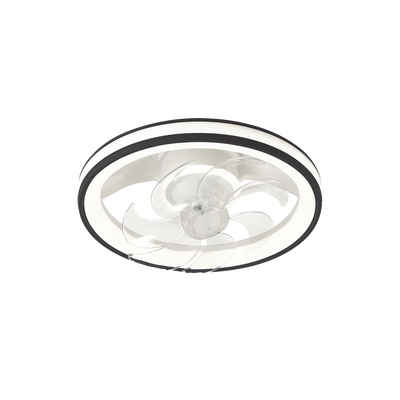 Ventilador de Techo con Luminario LED de  110 V CA 50/60 Hz /  88 W /4500 Lm / 6500 – 4 000 – 2 700 K /3 Tonos de Luz / 501 mm / 6 Velocidades / Dimeable / Color Blanco y Negro.