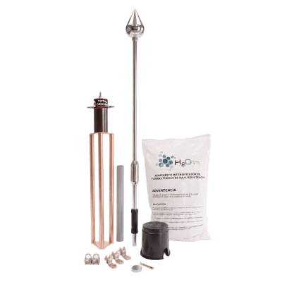 Kit Pararrayo con Punta de Aluminio con Avance de Cebado de 30 m. y Accesorios de Instalación en Torre.