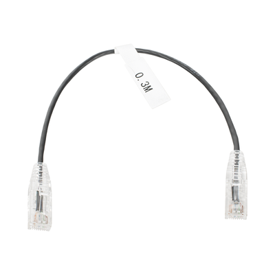 Cable de Parcheo Slim UTP Cat6 – 30 cm (11.81 Pulgadas) Negro Diámetro Reducido (28 AWG)