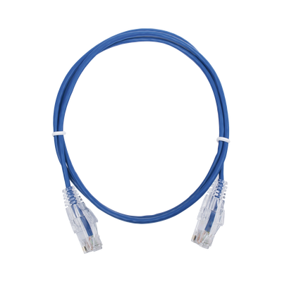 Cable de Parcheo Slim UTP Cat6 – 1 Metro (3.28 Pies), Azul, Diámetro Reducido (28 AWG)