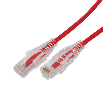 Cable de Parcheo Slim UTP Cat6A – 5 Metros (16.40 Pies) Rojo, Diámetro Reducido (28 AWG)