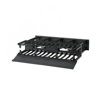 Organizador de Cables Horizontal NetManager de Alta Densidad, Doble (Frontal y Posterior), Para Rack de 19in, 2UR, Color Negro