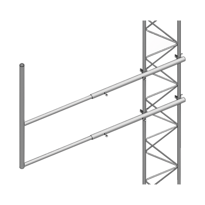 Brazo tipo «F», para tramos STZ-45, galvanizado  por electrólisis.