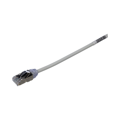 Patch Cord Cat6A, Diámetro Reducido 28 AWG, Blindado S/FTP, CM/LS0H, 3 Metros (9.84 Pies), Color Gris