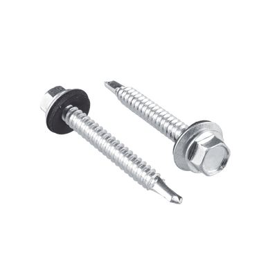 Tornillo – Pija cabeza hexagonal con rondana y punta de broca #14 x 1-1/2″, 50 piezas.