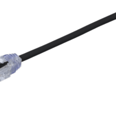 Cable de Parcheo TX6, UTP Cat6, Diámetro Reducido (28AWG), Color Negro, 16.76 Metros (55 Pies)
