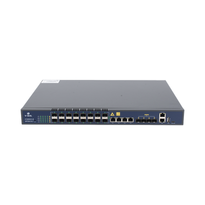 OLT de 16 puertos GPON con 8 puertos Uplink (4 puertos Gigabit Ethernet + 4 puertos SFP / puertos SFP+) hasta 2,048 ONUs
