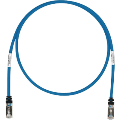 Patch Cord Cat6A, Blindado S/FTP, CM/LS0H, 0.30 Metros (1 Pie), Color Azul