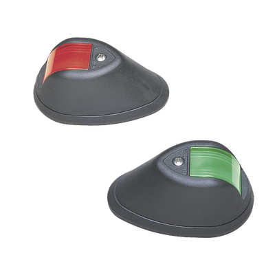 Set de Luces de Navegación Verticales Rojo / Verde con Carcasa en Color Negro para Embarcaciones a Motor de Menos de 20 Metros