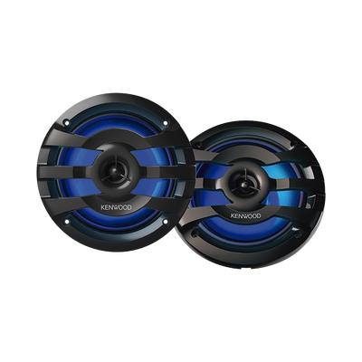 Par de altavoces fabricados en grado marinos en rejilla color negro de 6.5″ con iluminación led, potencia máxima de 260 W