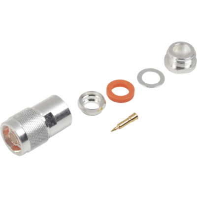 Conector N Macho de Rosca para Cables 9913, RFLASH-1113, 7810A, RG8/U-SYS, CNT-400, 8214, Plata/Oro/Teflón.