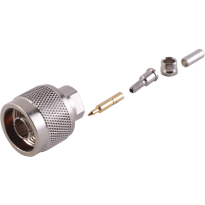Conector N Macho de anillo plegable para cable RG-174/U, BELDEN 8216.