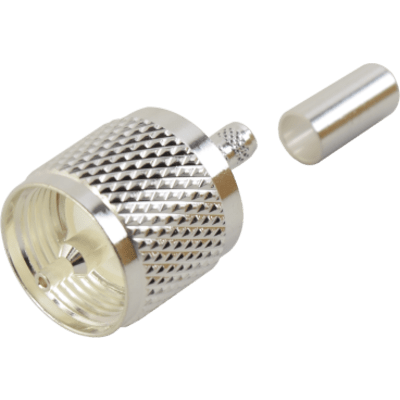 Conector UHF Macho (PL-259) de anillo plegable para cables RG-58/U, RG-142/U.