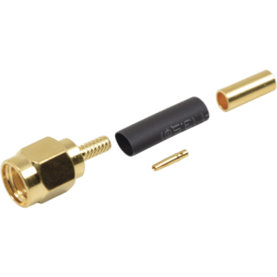 Conector SMA Macho Inverso de Anillo Plegable para Instalar en Cables RG-174/U y RG-316/U.