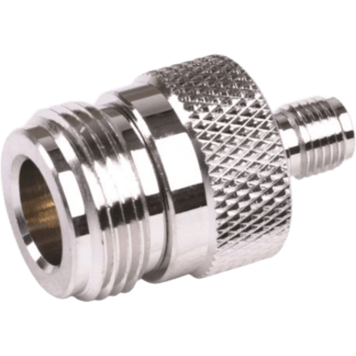 Adaptador en Línea de Conector SMA Hembra a N Hembra, Níquel/ Oro/ Teflón.