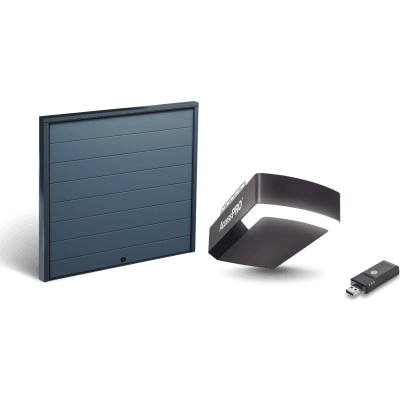 KIT COMPLETO Incluye /Puerta D/ Garage / APDOORL 12×8 Pies / Lisa Linea Central / Insulada / Interfase ACCESSWIFI / Motor FS1000M / 1/2HP / Fuerte/Silencioso/Luz LED/Motor DC .