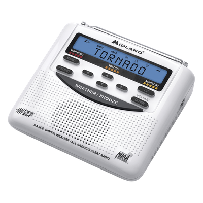 Radio de Alerta Meteorológica / 7 Canales NOAA / Tecnología S.A.M.E. / Sirena 90 dB / Respaldo por Baterías AA / Certificación Public Alert