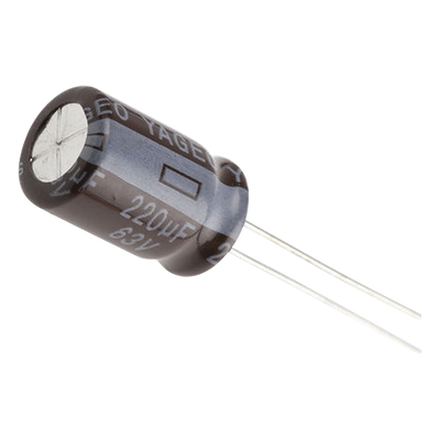 Capacitor Electrolítico Radial / 220 µF / 63 Vcc / 105 °C / 10 x 15 mm