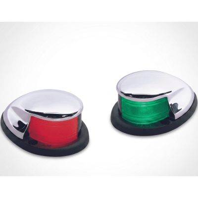 Set de Luces Laterales para Embarcación / USCG 2 Millas / Cromado / Rojo y Verde / <20 m (65.6 ft) / 12 VDC / 10 W