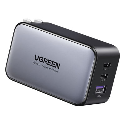 Cargador de Pared / 65 W / 3 Puertos / 2 USB-C + 1 USB-A / GaN II / PD 3.0 / QC 4.0+ / Enchufe Plegable