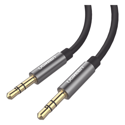Cable Auxiliar / 2 m (6.6 ft) / Conector 3.5mm Macho a Macho / Chapado en Oro 24K / TPE / Aluminio / Negro