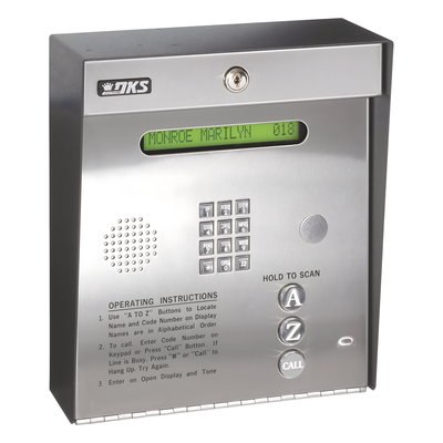 Control de acceso telefónico / Gabinete para sobreponer / 2 puertas / 3000 números / 11 dígitos / LCD / Análogo o digital / Expandible a 16 puertas / Programable por PC