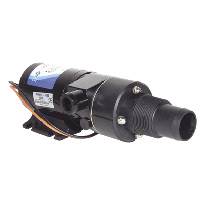 Bomba Maceradora / 12 Vcd / Caudal 43 l/min a 3 m / Altura Máxima 6 m / Entrada 38 mm (1½») / Descarga 25 mm (1″) / Autocebante 0,6 m