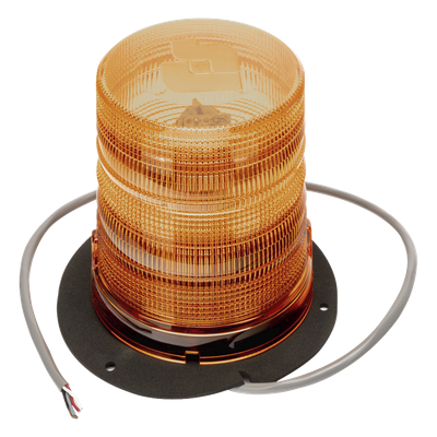 Estrobo LED / Ámbar / Montaje Permanente / 12-24 VCC / 360° Visibilidad / 16.8 x 14 cm / Doble Flasheo