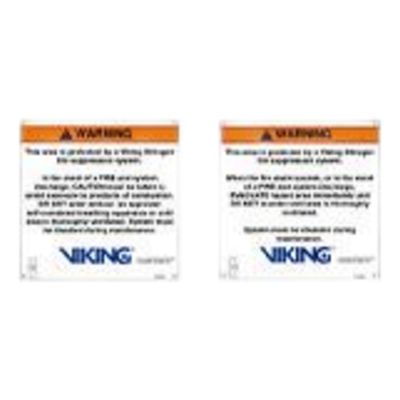 Señalamiento de Advertencia Interior / Sistema de Extinción con Nitrógeno / Aluminio 10′ x 10′ (254 mm x 254 mm) / UL/CSA y FM / Español