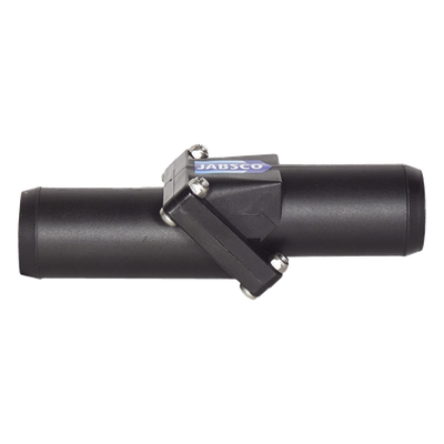 Válvula Anti-Retorno en Línea / Conexión Manguera 38 mm (1 1/2″) / Cuerpo Plástico / Válvula Nitrilo / 108 mm (4.25″) Largo / 0.11 kg