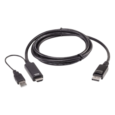 Cable Conversor HDMI a DisplayPort / True 4K 4096×2160 / 60 Hz / 1.8 m (5.9 ft) / USB-A Alimentación