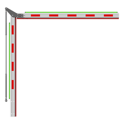 Brazo Articulado para Barrera / 4 m (13.1 ft) / Iluminación Integrada / Altura Máxima 2.85 m (9.4 ft) / Diseño Compacto 2+2 / Uso en Espacios de Baja Altura