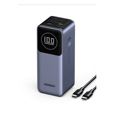 Power Bank / 12000 mAh / 100 W Max / 2 Salidas / USB-C PD 3.0 / USB-A QC 3.0 / Pantalla Inteligente