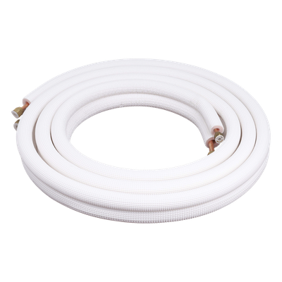 Kit de Tubería para Minisplit / 1 Tonelada / Líneas 1/4″ y 3/8″ / Longitud 4 m (13.1 ft) / Aluminio / Acabado Mate Blanco