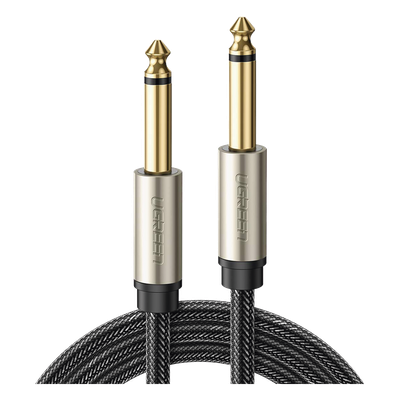 Cable de Audio Mono / 6.35 mm (1/4″) Macho a Macho / 10 m (32.8 ft) / Núcleo de Cobre / Triple Blindaje / Nylon Trenzado