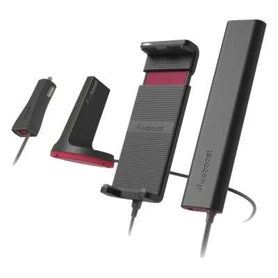 Amplificador de Señal Celular para Vehículos / 4G LTE y 3G / Cobertura 32x / Puerto USB 5V/2.1A / Soporte hasta 7.5 Pulgadas / Antena Magnética