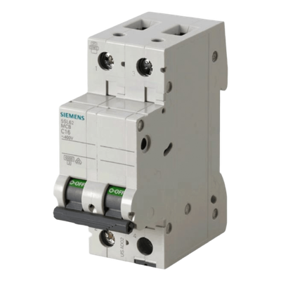 Interruptor Automático Magnetotérmico / 2 Polos / 20A / 6kA / Curva C / Montaje Riel DIN