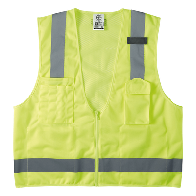 Chaleco de seguridad reflectante / Talla XL / ANSI/ISEA 107-2015 Tipo R Clase 2 / Pecho 44»-50» (111,8-127 cm) / Amarillo alta visibilidad