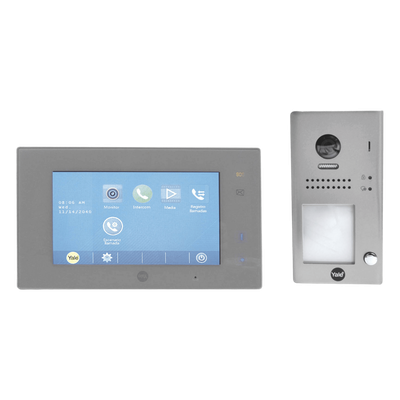 Kit de VideoPortero Manos Libres / Pantalla Táctil 7′ / 110° LED / IP54 / 16 Monitores / 2 Hilos