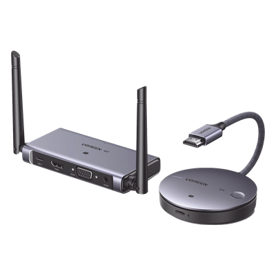Extensor HDMI Inalámbrico / 4K@30Hz / Alcance 50 m (164 ft) / Salida HDMI y VGA Simultánea / Audio 3.5 mm / Plug & Play / Banda 5 GHz