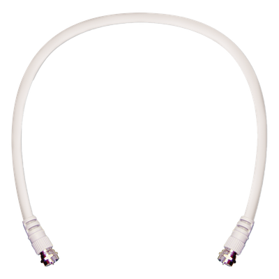 Jumper Coaxial / RG-6 / 60.96 cm (2 pies) / Conectores F Macho / 75 Ohm / Blanco