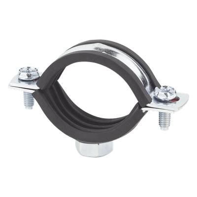 Abrazadera Isofónica Reforzada / 1 1/4″ (40 mm) / Acero 1.75-2.3 mm / Carga 150 kg / Temperatura -30°C a +120°C / Aislamiento EPDM