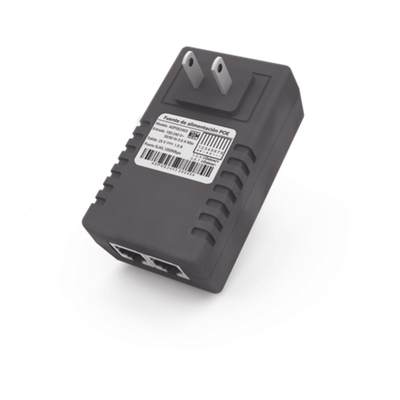 Inyector PoE de Pared / 48 Vcc / 0.5 A / 24 W / Doble Puerto RJ45 / Protección Integrada OV-OC-SC-UV / -25°C a 65°C