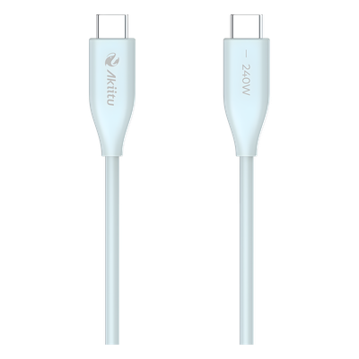 Cable de Carga USB-C / 240W / Transferencia 480 Mbps / Tecnología GaN / Silicona No Tóxica / 1.5 m (4.9 ft)